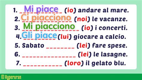 Italian Grammar Lessons: Like – Piace/Piacciono